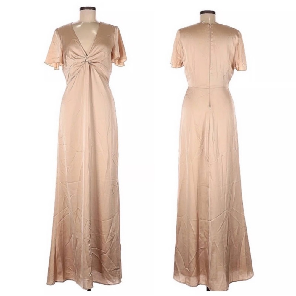 Show Me Your MuMu Rome twist Champagne Maxi dress XXL - Picture 2 of 6
